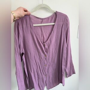 Women's Purple Button-Up Top